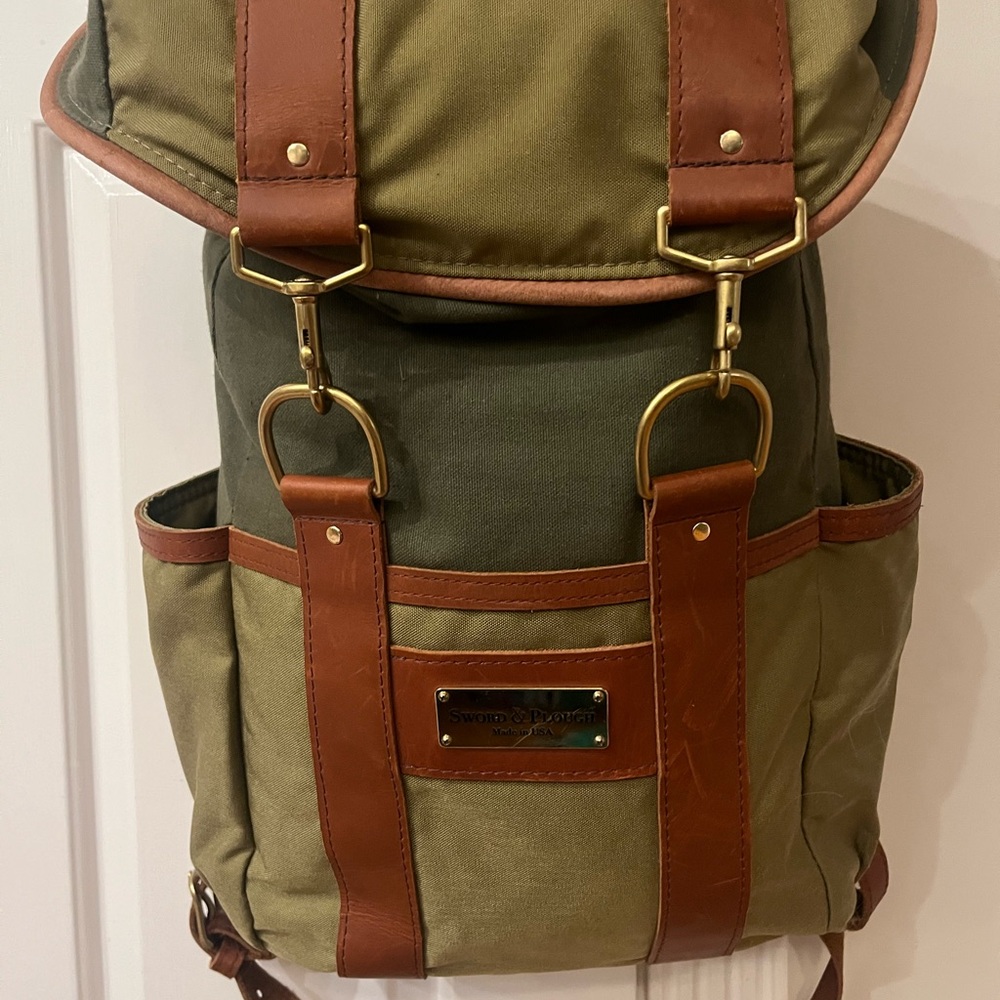 Classic Olive and Brown Backpack